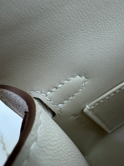 HERMES Mini Kelly II 奶昔白金扣 Epsom GHW