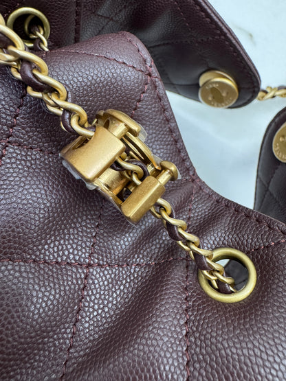 CHANEL 25Bag 荔枝牛皮 Small Chocolate