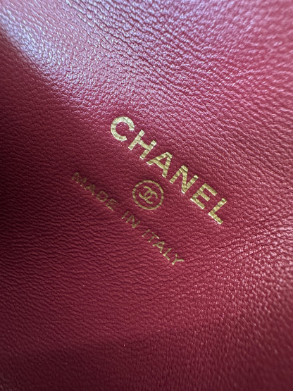 CHANEL 26X 信封卡包包掛 爆裂銀