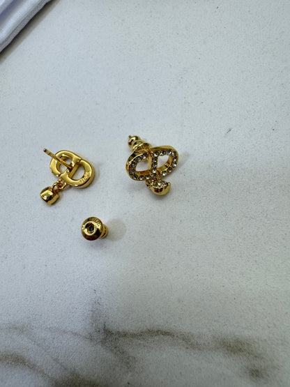DIOR Petit CD耳環 金色