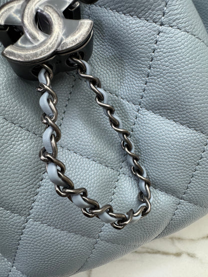 CHANEL Mini 25 Bag 霧霾藍銀扣