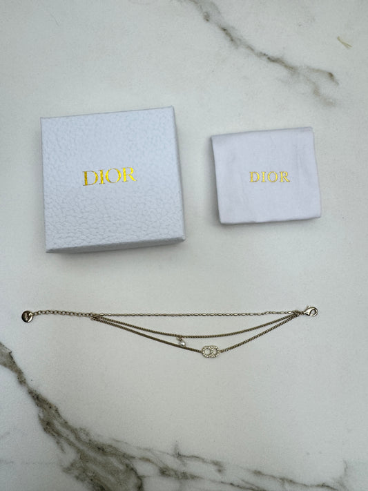 DIOR 暗金色三層手鏈 Bracelet
