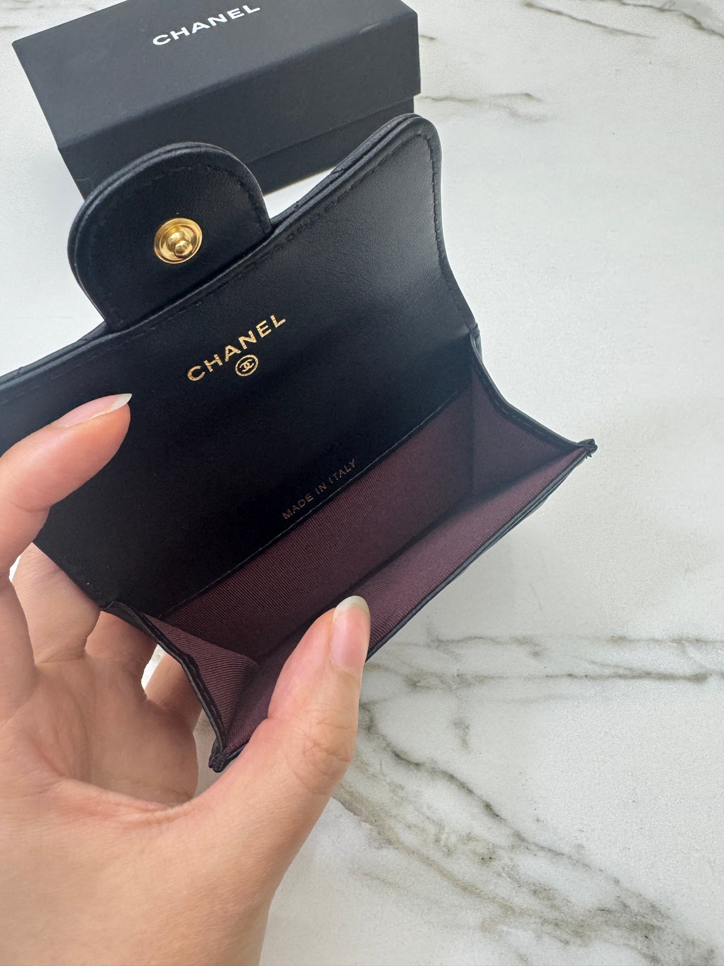 CHANEL CF Cardholder 羊皮黑金