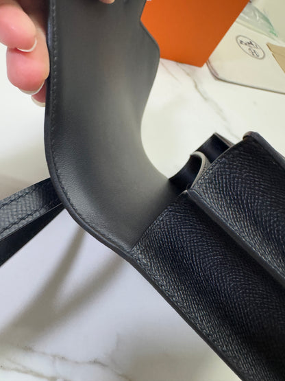 HERMES Mini Constance 黑色 玫瑰金扣 Epsom