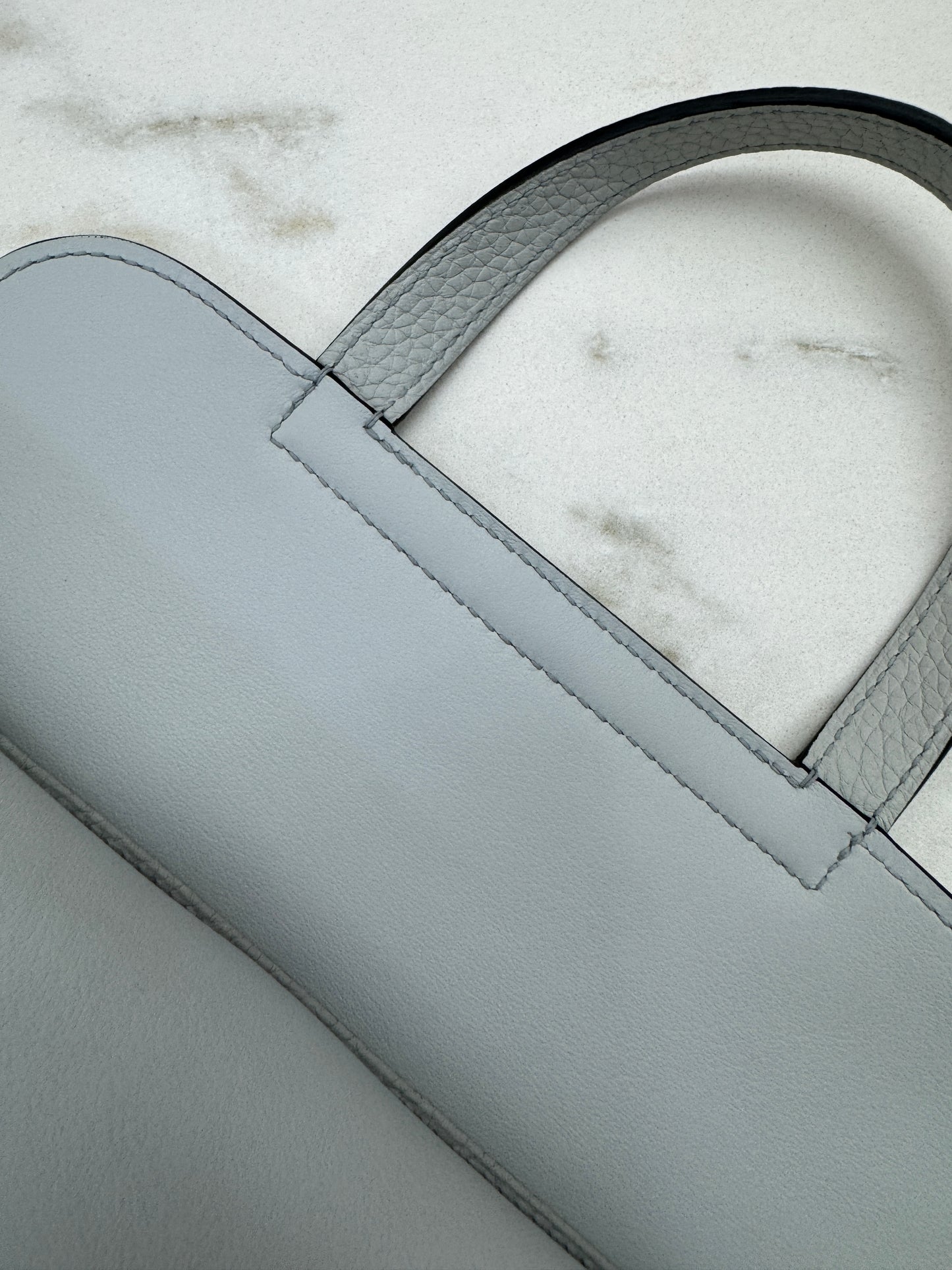 HERMES Halzan 25 聖杯藍銀扣 Bleu Pale