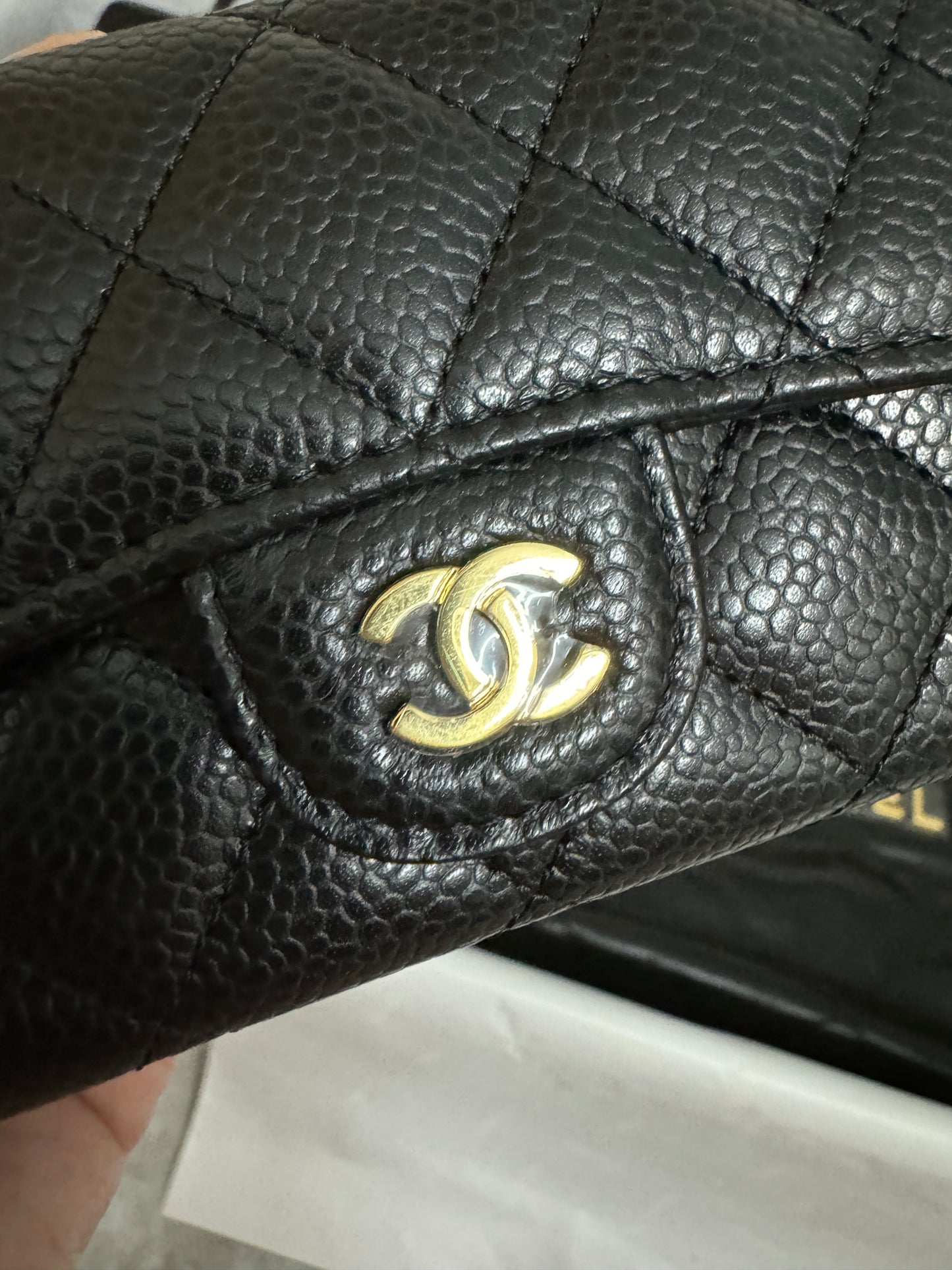 CHANEL 經典CF卡包 黑色牛皮