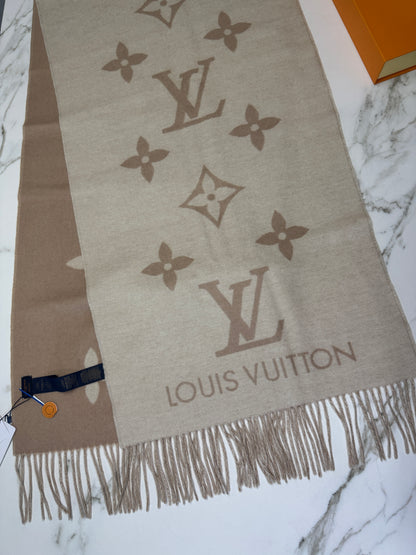 LV Reykjavik Scarf 100% Cashmere 淺奶茶色/米色 圍巾