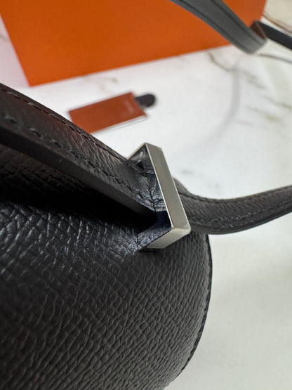 HERMES Mini Constance 新版 附鏡子 黑銀 Epsom PHW