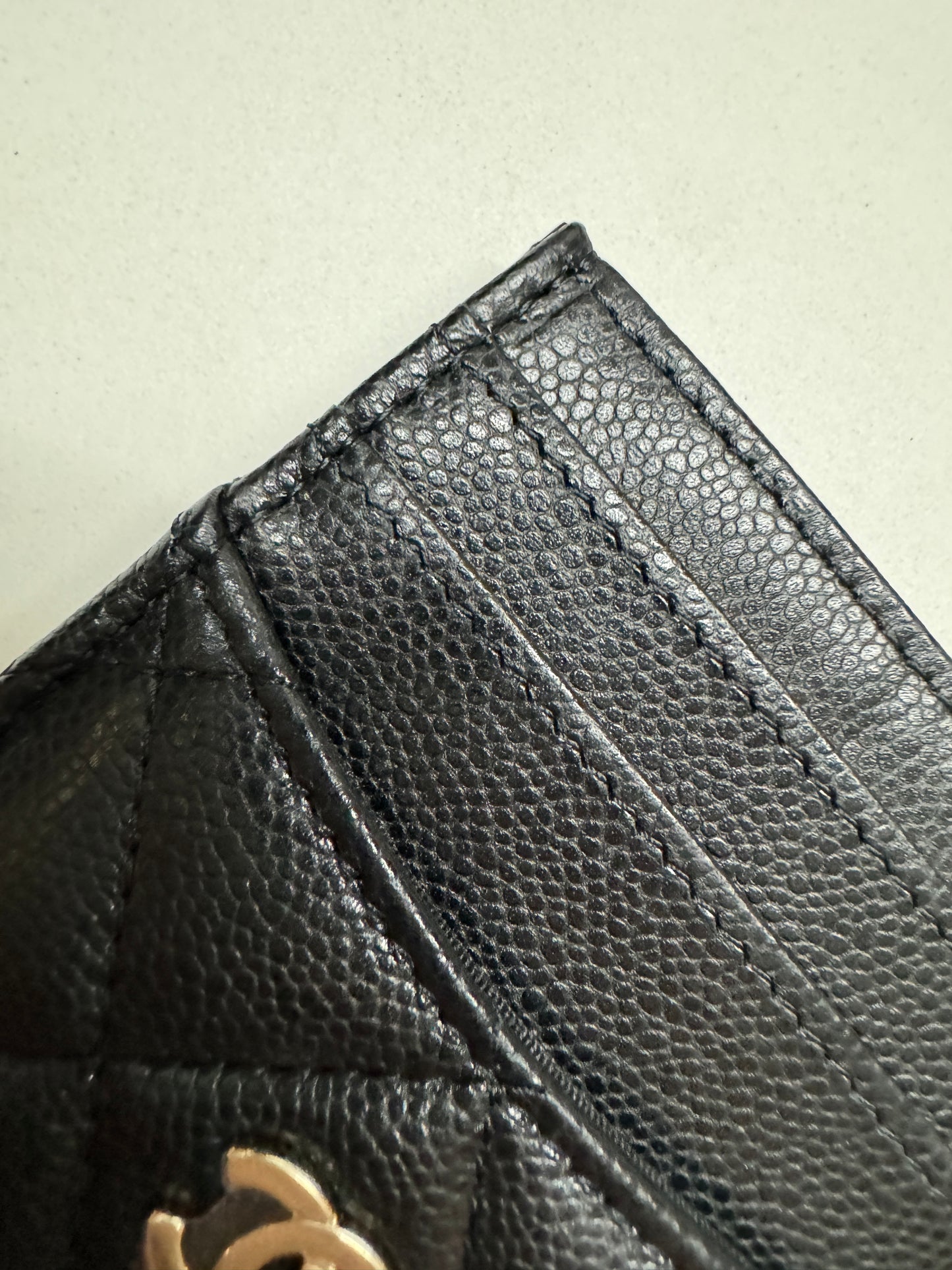 CHANEL 直版 黑色 淡金扣 Card Holder
