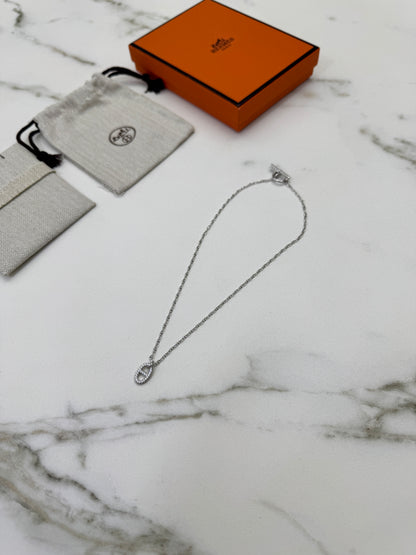 HERMES 滿鑽豬鼻項鏈 TO扣