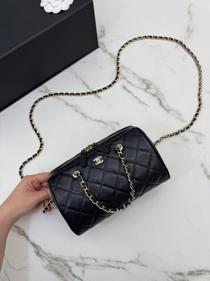 CHANEL 25P保齡球 黑色牛皮￼