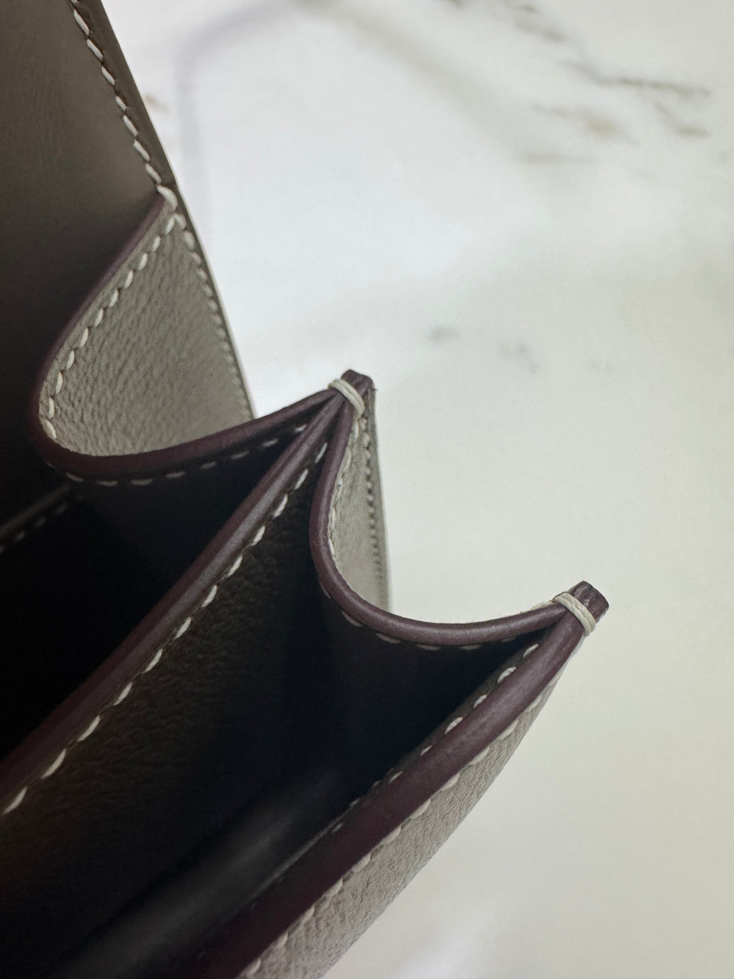 HERMES Mini Constance 大象灰山羊皮 金扣 Etoupe GHW