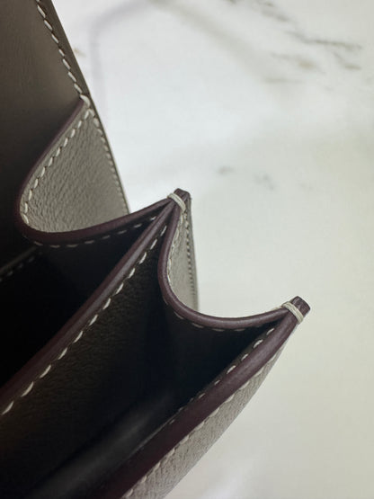 HERMES Mini Constance 大象灰山羊皮 金扣 Etoupe GHW