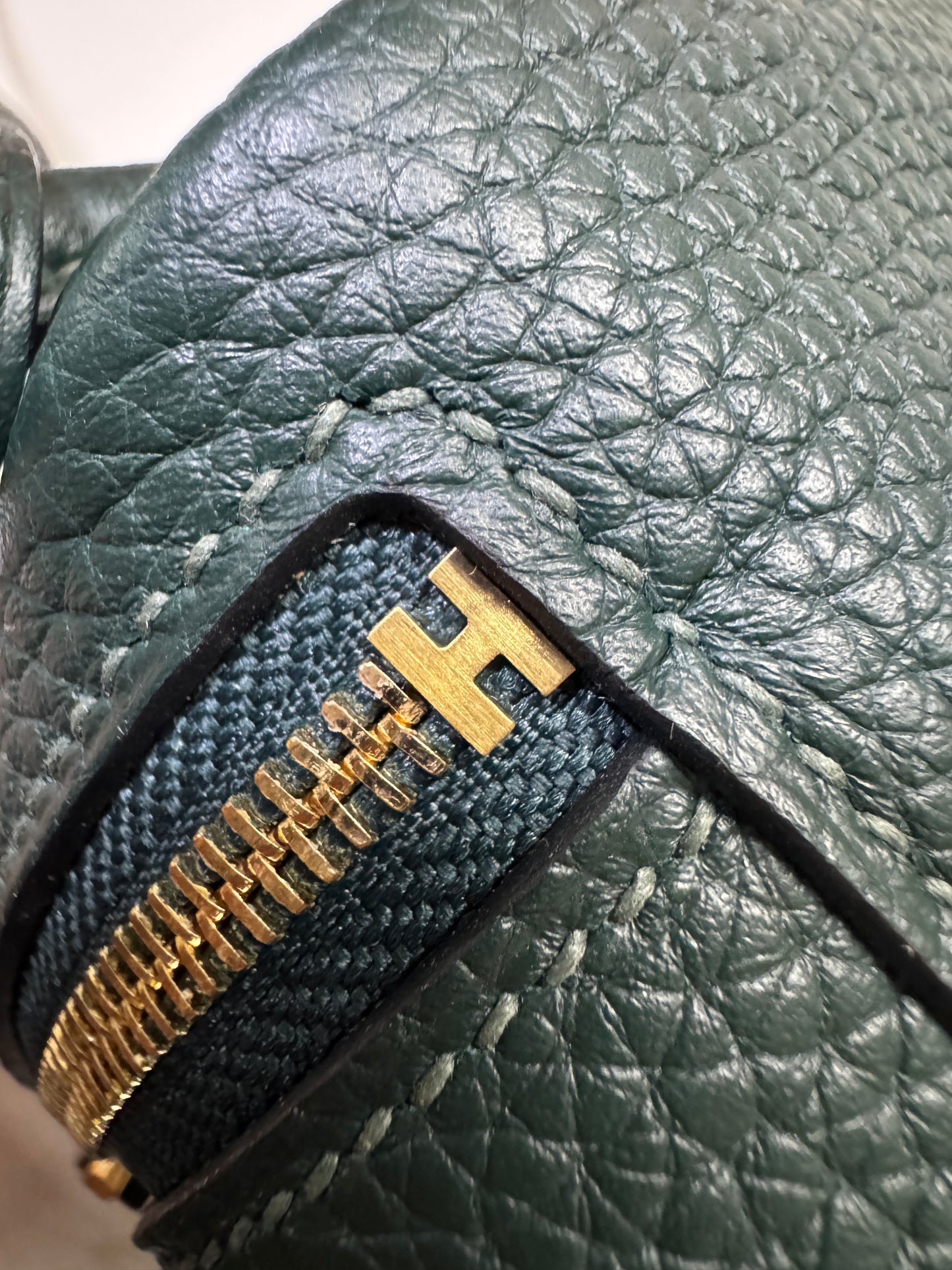 HERMES Mini Lindy II 深綠色 金扣 67 Vert Fonce TC GHW