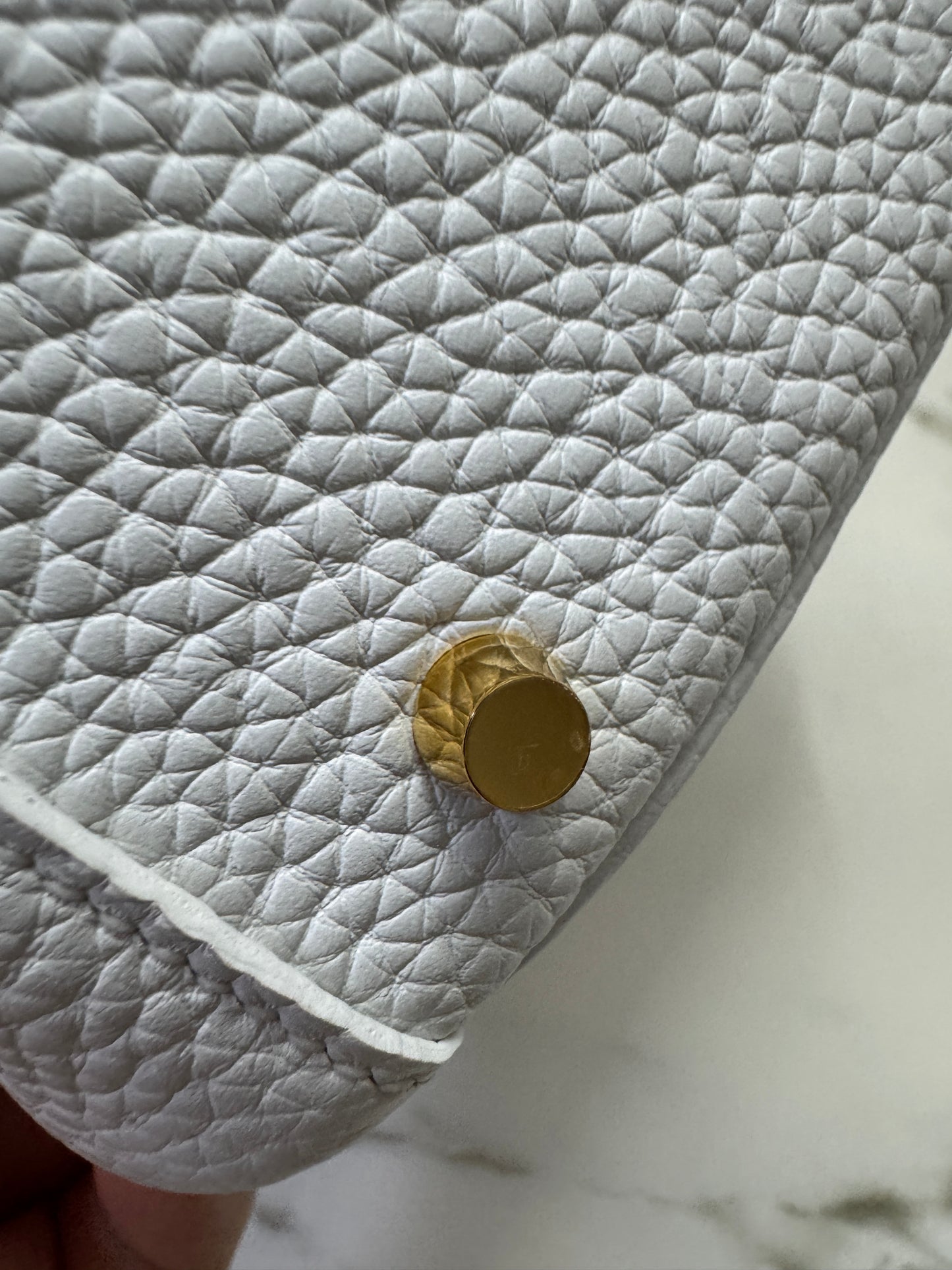 HERMES Mini Lindy II 純白色TC 金扣 GHW