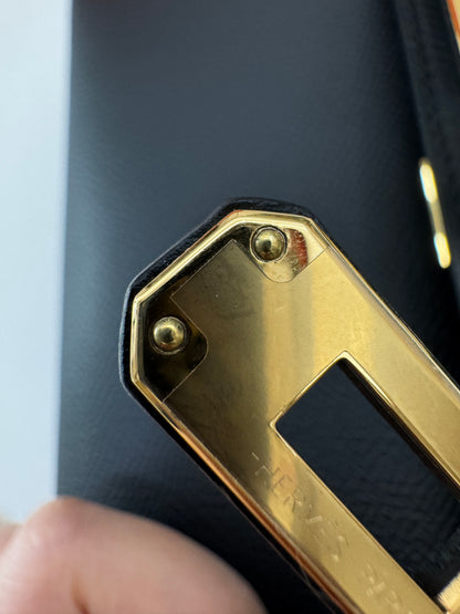 HERMES Mini Kelly II 黑金 Epsom Noir GHW
