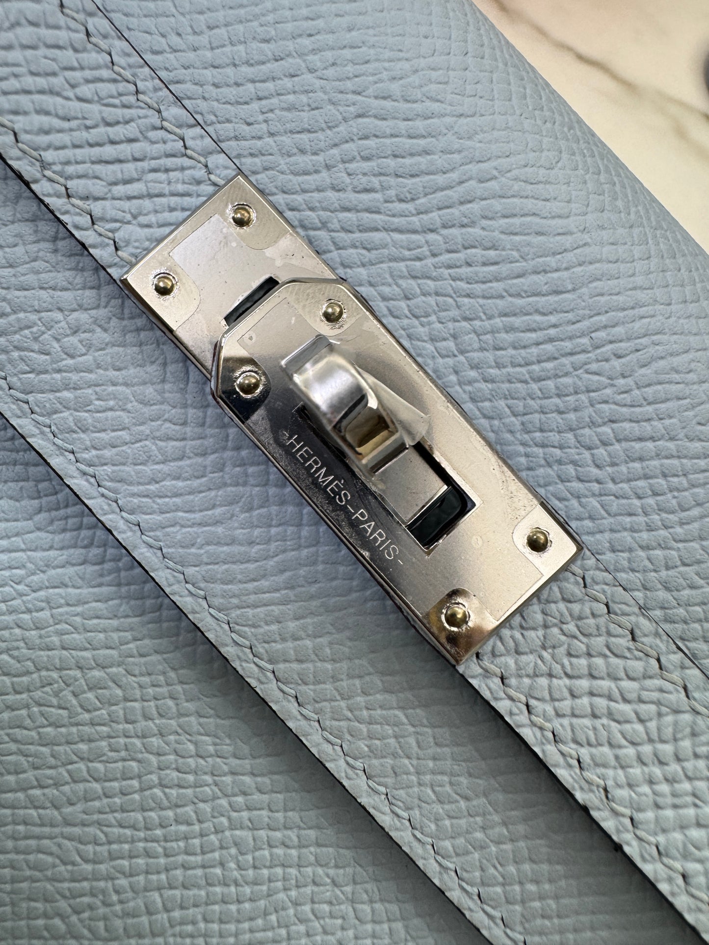 HERMES Kelly to-go 聖杯藍 08 Blue Pale Epsom PHW