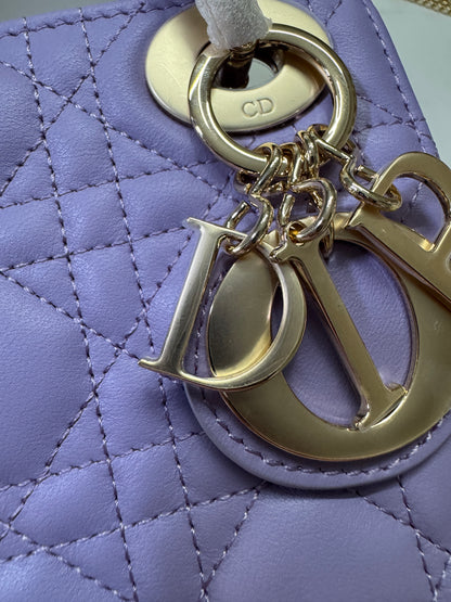 DIOR Mini Lady Dior 紫色羊皮