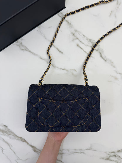 CHANEL 26P 深藍牛仔 Mini CF20