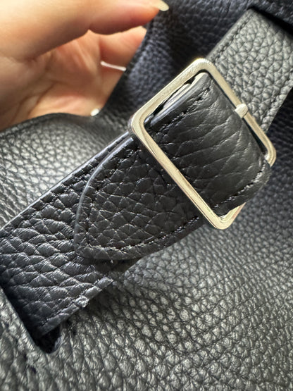 THE ROW Marguax 12 黑銀荔枝紋