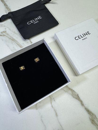 CELINE 凱旋門 透明耳環