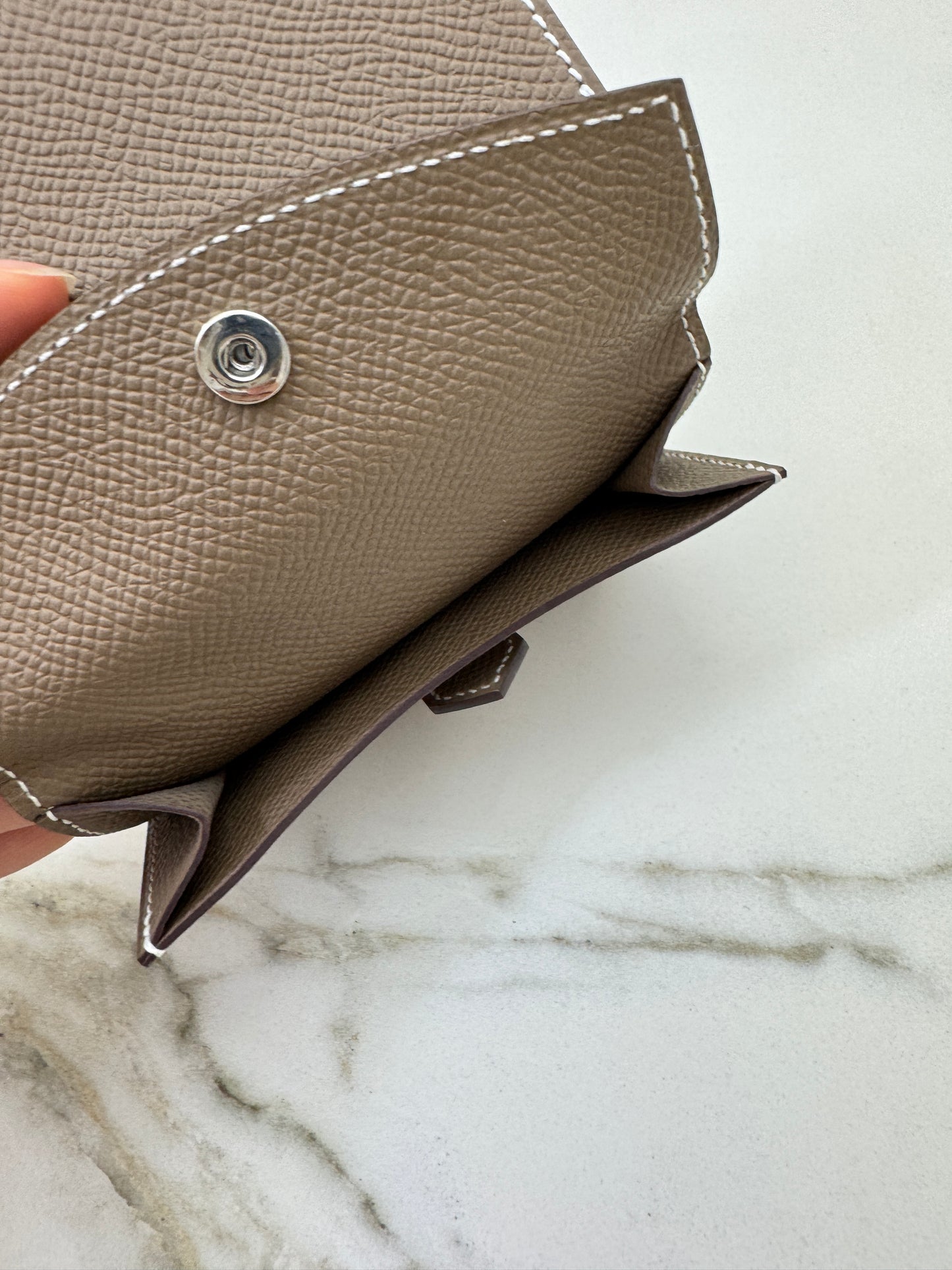HERMES Bearn Mini Wallet 散紙位 大象灰銀扣 Epsom PHW