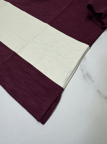 BURBERRY 紫紅色 竹節棉長袖