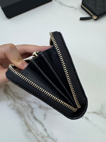 CHANEL 24B半鑽扣 加大零錢包 可放對摺紙幣