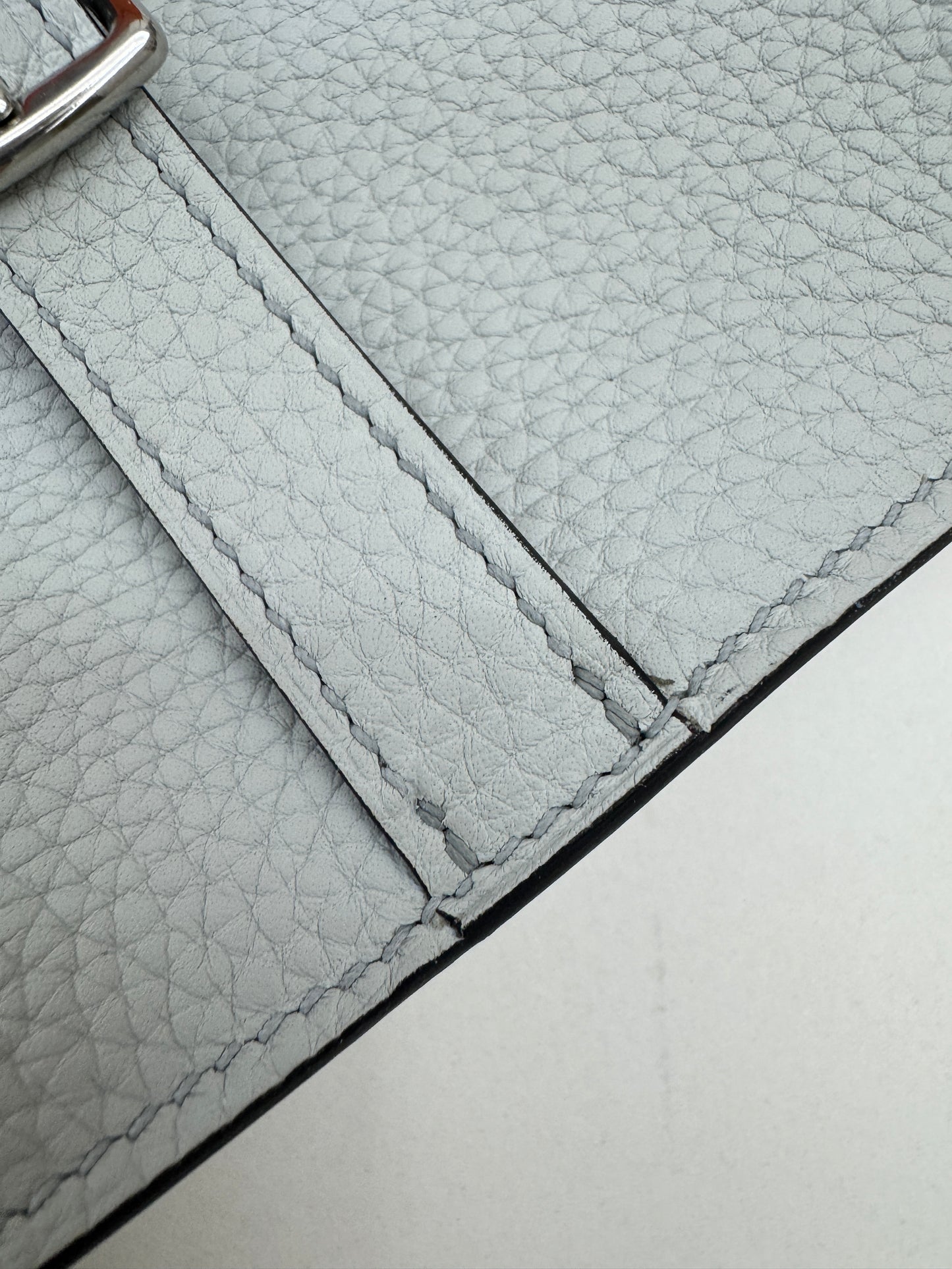 HERMES Halzan 25 聖杯藍銀扣 Bleu Pale