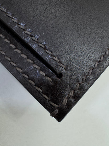 HERMES Bearn Compact Wallet 烏木色Box皮 Ebene GHW