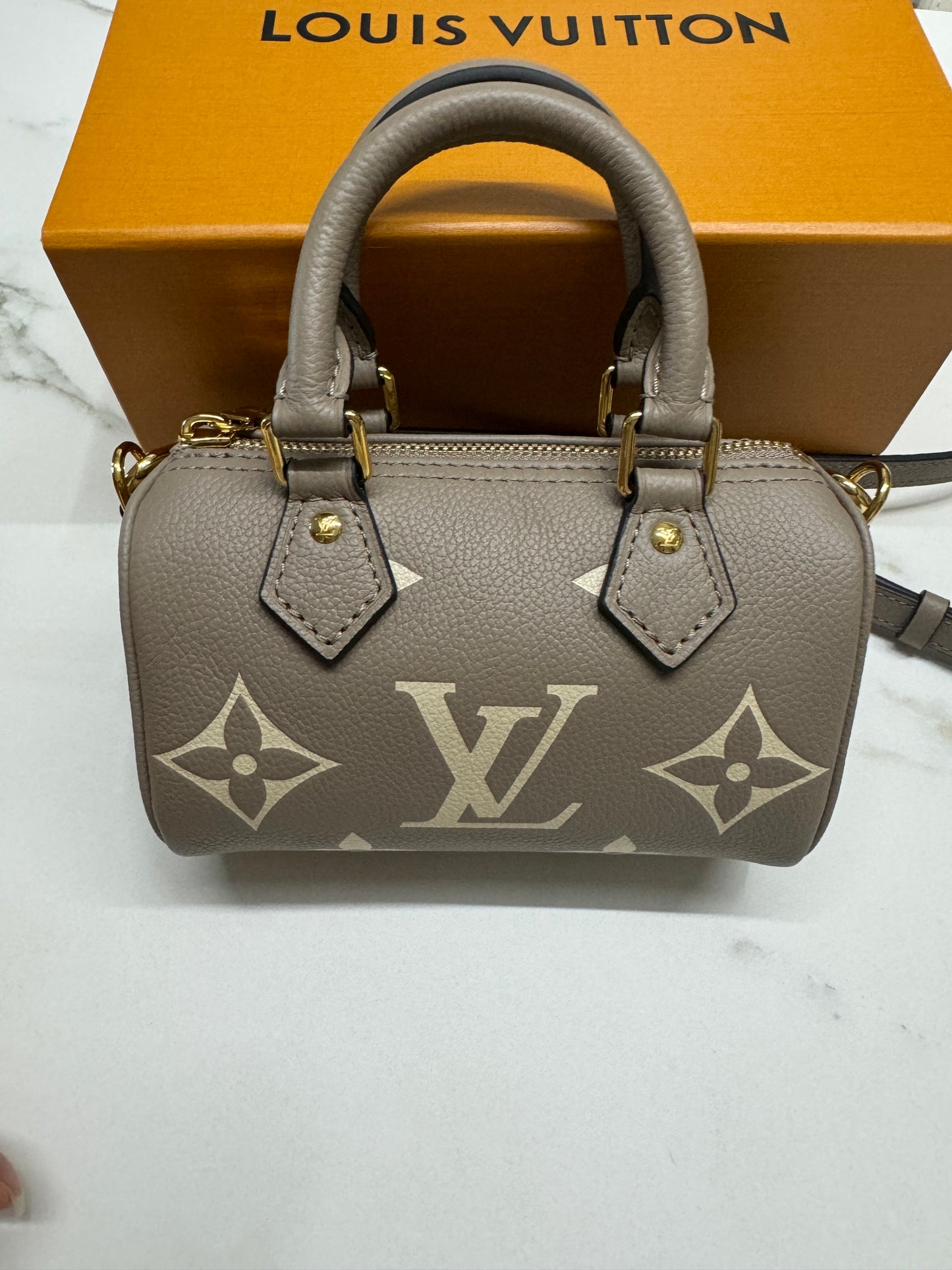 LV Nano Speedy 全皮大象灰