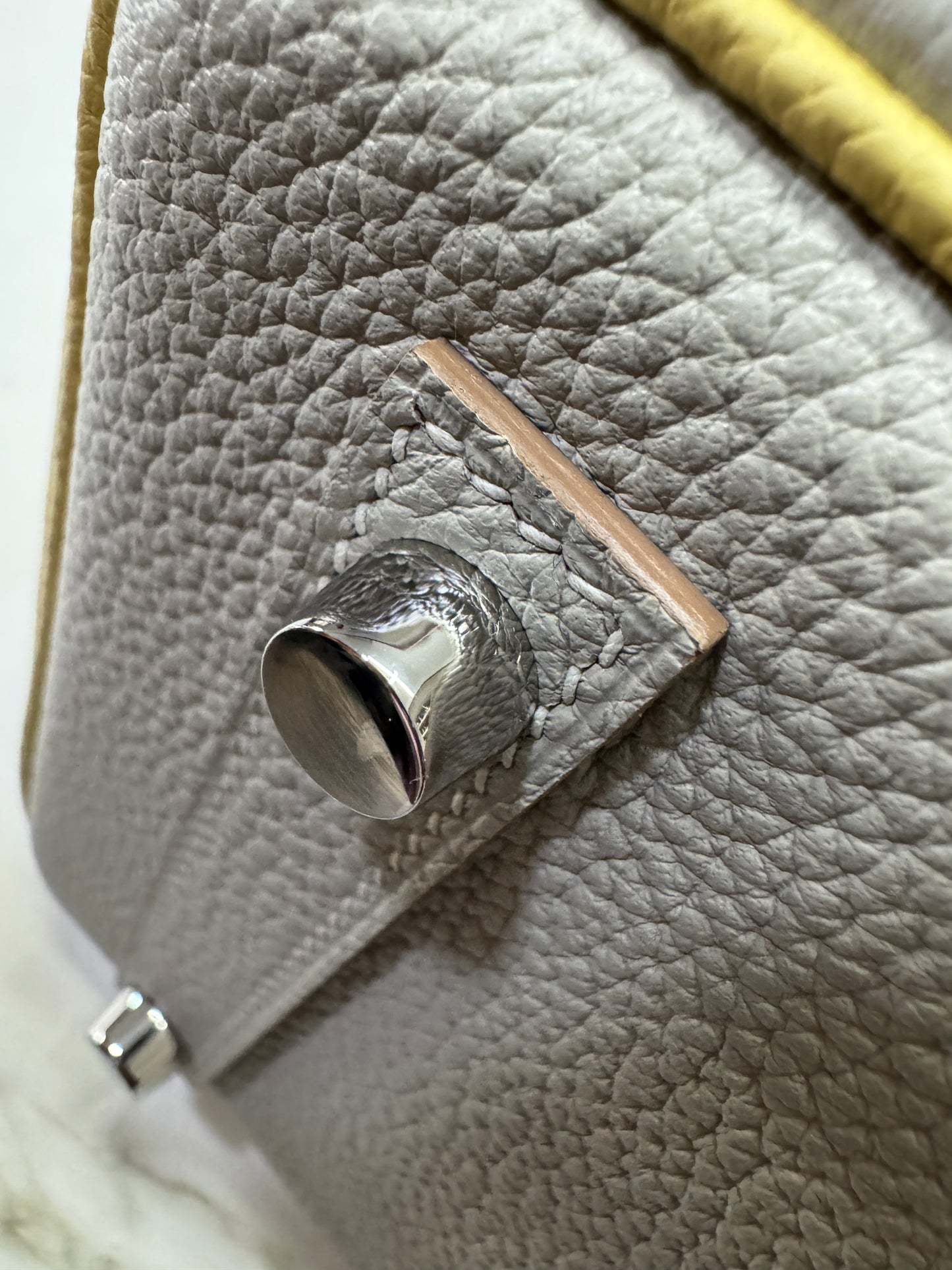 HERMES Birkin25 SO 珍珠灰拼小雞黃 Togo PHW
