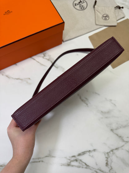 HERMES Kelly Elan 山羊皮 愛馬仕紅 Rough H PHW