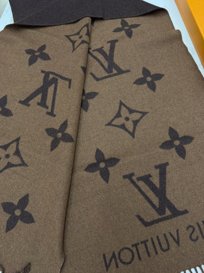 LV Reykjavik Scarf Marron Fonce 100% Cashmere