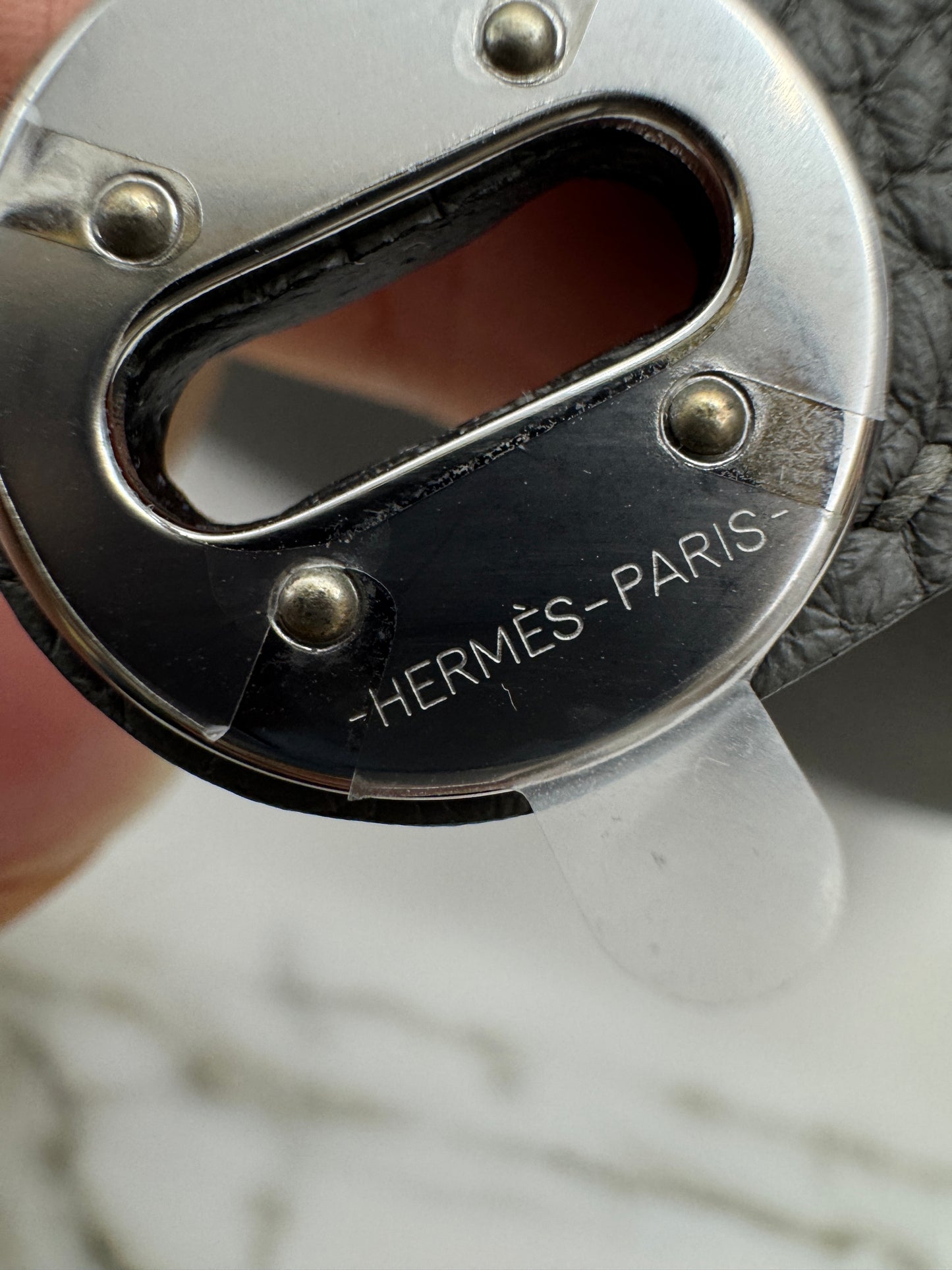 HERMES Mini Lindy 積雨雲灰銀扣 0L Gris Meyer PHW