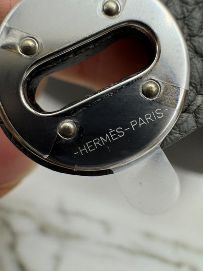 HERMES Mini Lindy 積雨雲灰銀扣 0L Gris Meyer PHW
