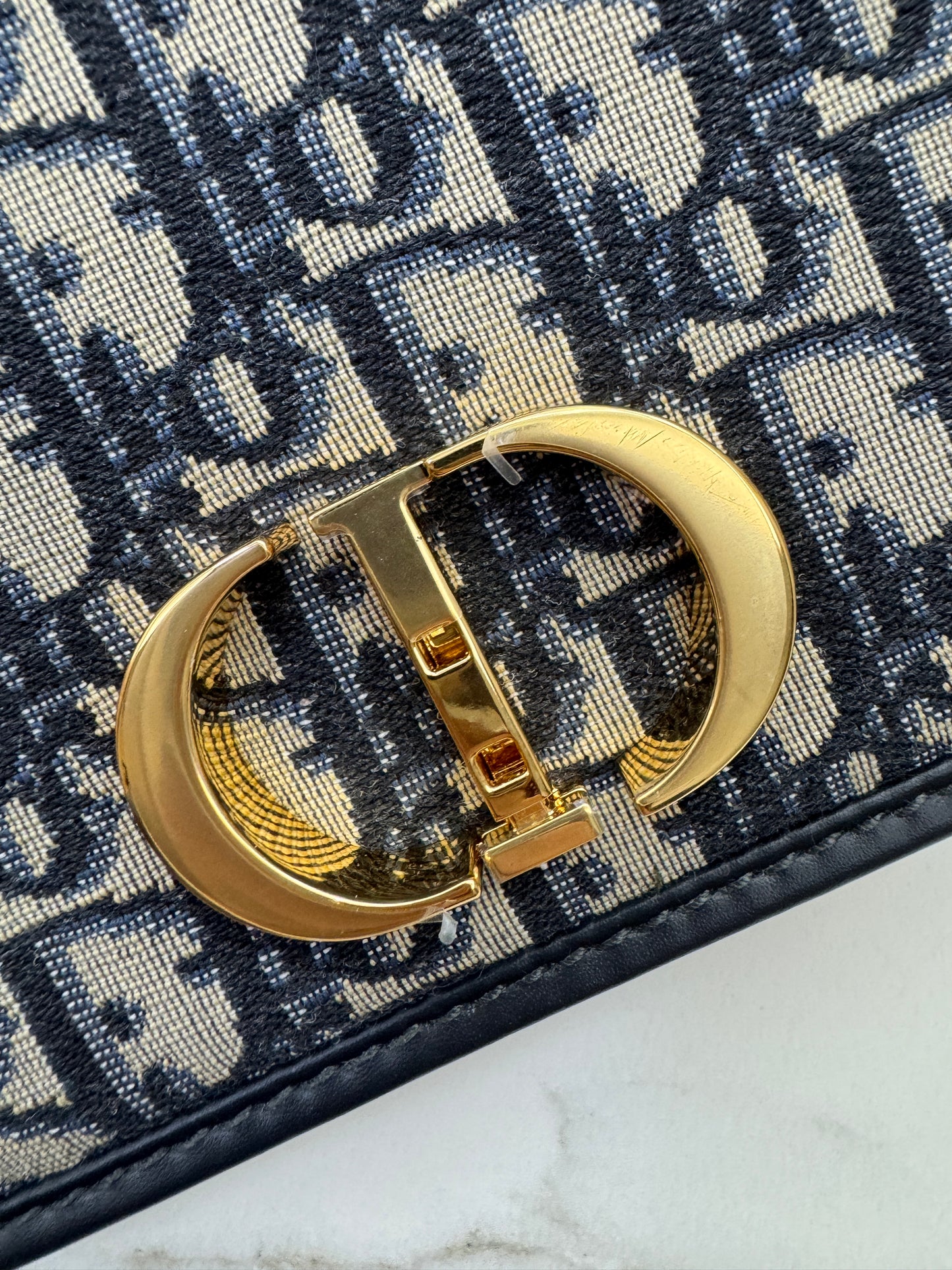 DIOR 30 Montaigne Small Blue Oblique