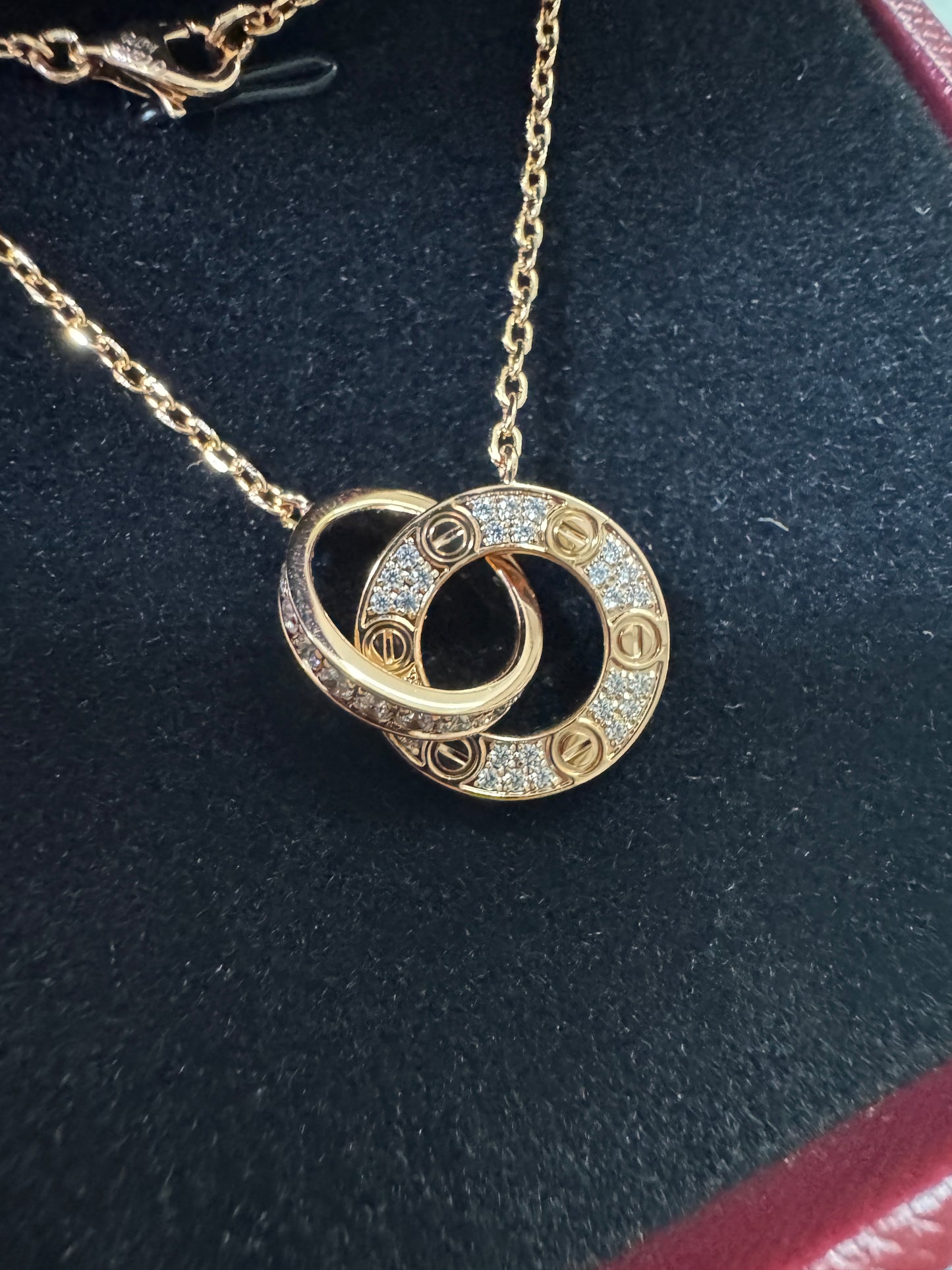CARTIER Love Necklace 滿天星小圓餅項鏈 玫瑰金