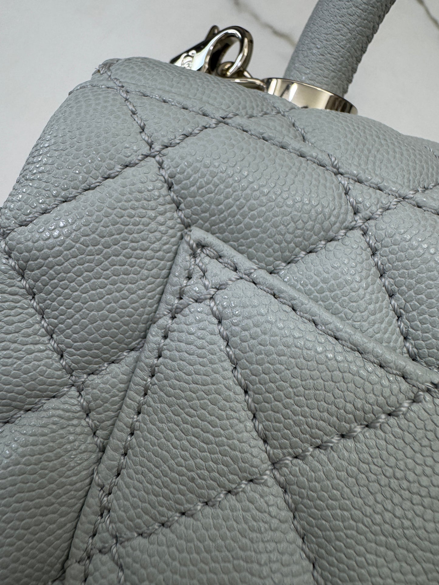 CHANEL Mini Cocohandle 霧霾藍/冰川藍 Cloud Blue