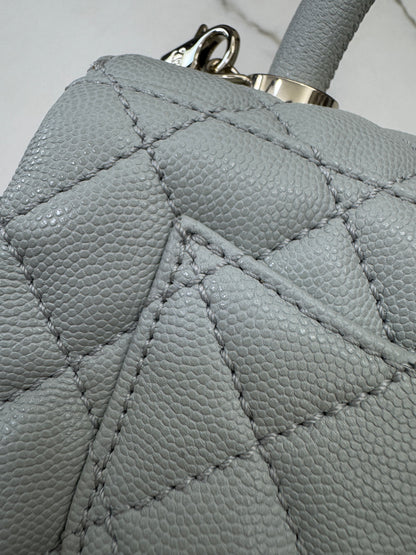 CHANEL Mini Cocohandle 霧霾藍/冰川藍 Cloud Blue