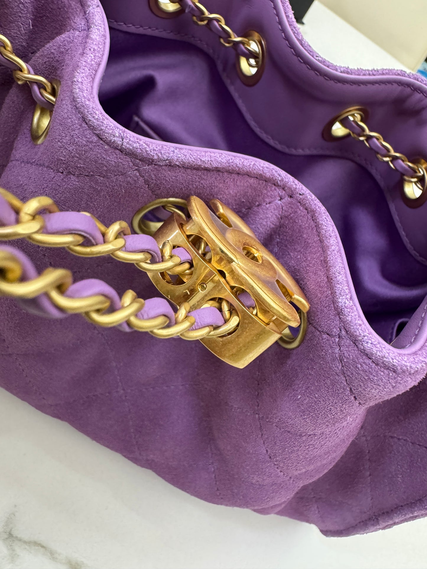 CHANEL Mini 25 Bag 紫色麂皮