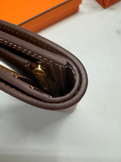 HERMES Bearn Compact Wallet 金棕色 金扣 Gold