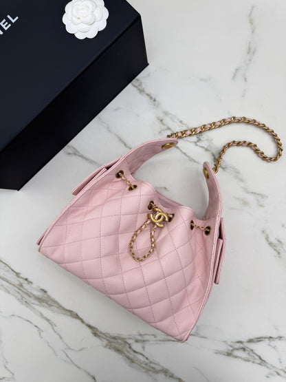 CHANEL 25Bag 粉紅色荔枝牛皮 Small