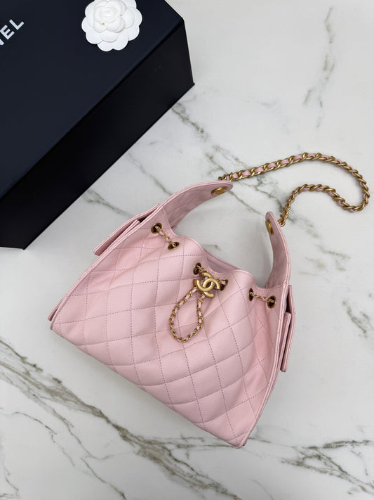 CHANEL 25Bag 粉紅色荔枝牛皮 Small