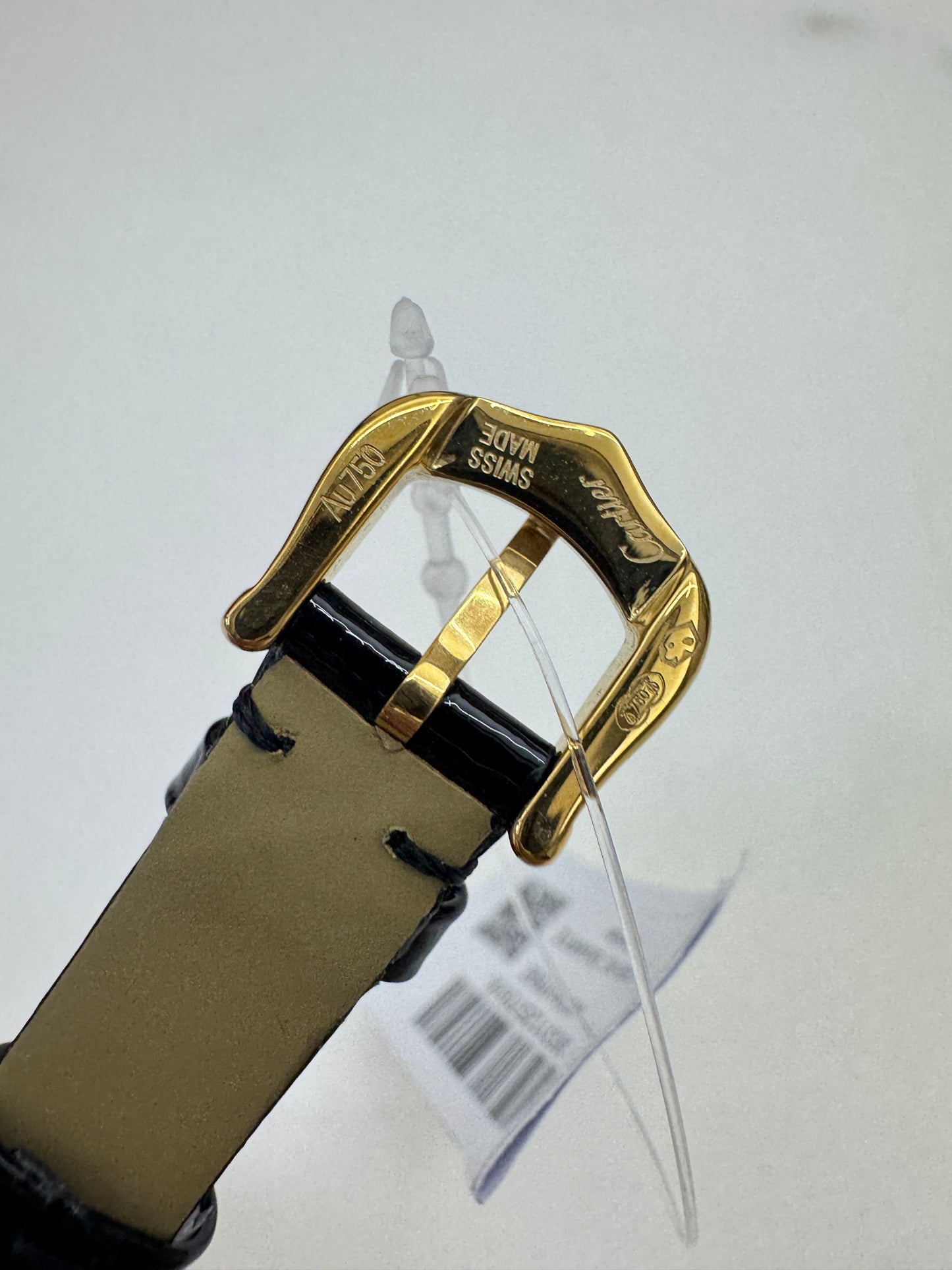 CARTIER Baignoire 亮面皺褶牛皮錶帶