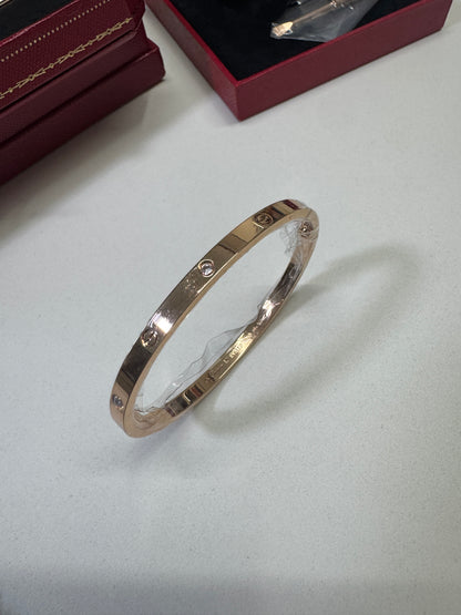 CARTIER Love Bracelet 玫瑰金 窄版 6鑽