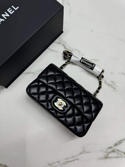 CHANEL CF20 羊皮 黑色淡金扣