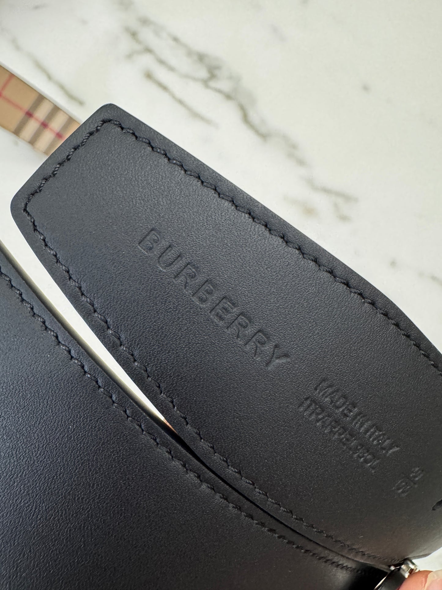 BURBERRY 雙面皮帶35MM