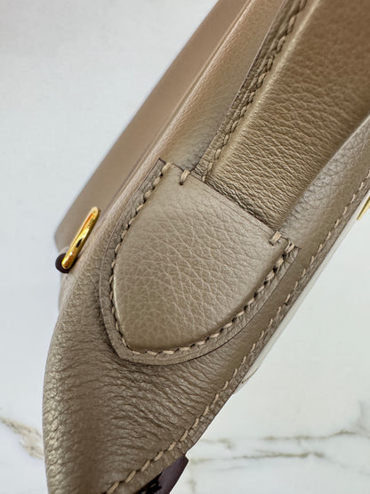 HERMES Mini 2424 大象灰金扣 Evercolor Etoupe GHW