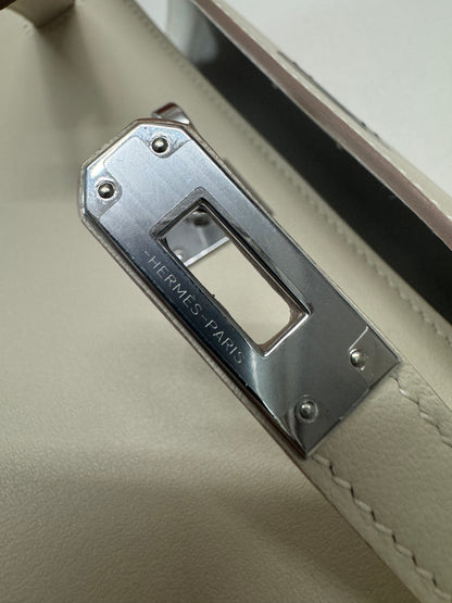 HERMES Mini Kelly I 奶昔白銀扣 Kelly 一代 Kelly Pochette